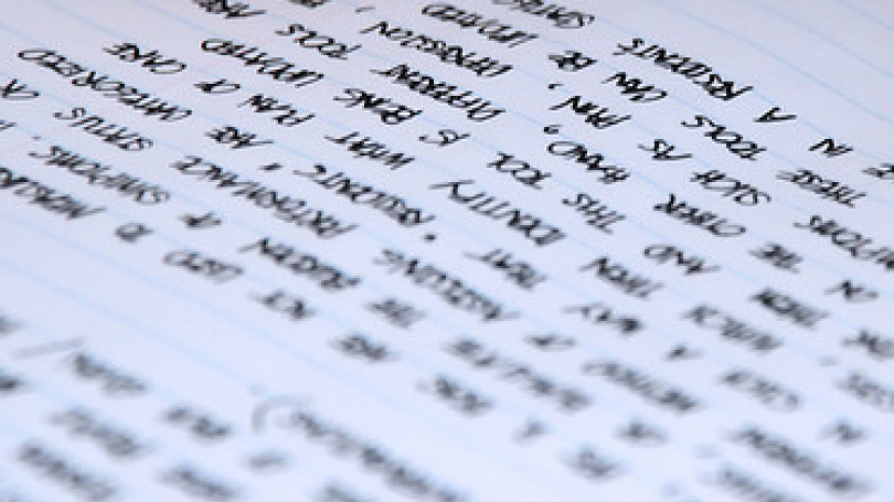 Sample of writing on a piece of paper.
